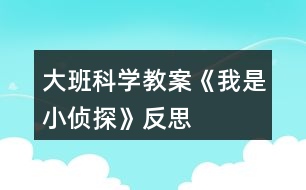 大班科學教案《我是小偵探》反思