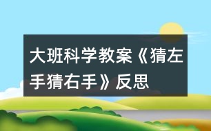 大班科學教案《猜左手猜右手》反思