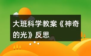 大班科學(xué)教案《神奇的光》反思