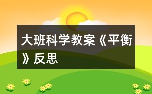 大班科學教案《平衡》反思