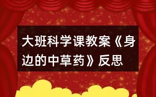 大班科學(xué)課教案《身邊的中草藥》反思