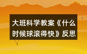 大班科學(xué)教案《什么時(shí)候球滾得快》反思