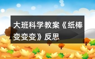 大班科學教案《紙棒變變變》反思