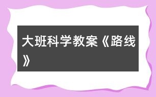 大班科學(xué)教案《路線》