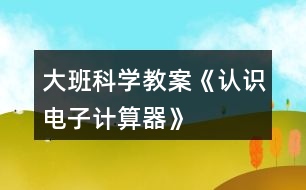 大班科學(xué)教案《認(rèn)識電子計(jì)算器》