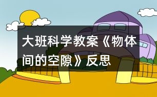 大班科學教案《物體間的空隙》反思
