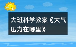 大班科學教案《大氣壓力在哪里》