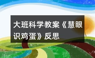 大班科學教案《慧眼識雞蛋》反思