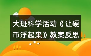 大班科學(xué)活動(dòng)《讓硬幣浮起來(lái)》教案反思