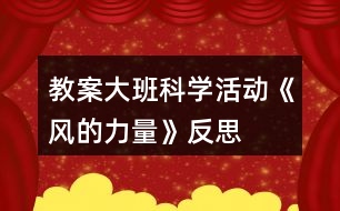 教案大班科學活動《風的力量》反思