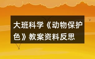 大班科學(xué)《動物保護(hù)色》教案資料反思