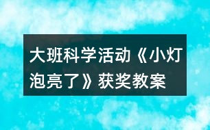大班科學活動《小燈泡亮了》獲獎教案