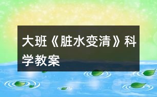大班《臟水變清》科學教案
