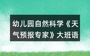 幼兒園自然科學(xué)《天氣預(yù)報(bào)專家》大班語言教案反思
