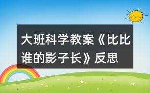 大班科學(xué)教案《比比誰(shuí)的影子長(zhǎng)》反思
