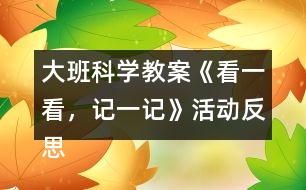 大班科學(xué)教案《看一看，記一記》活動(dòng)反思