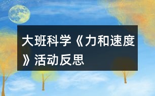 大班科學(xué)《力和速度》活動反思