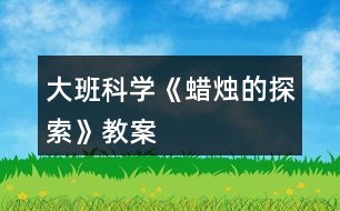 大班科學《蠟燭的探索》教案