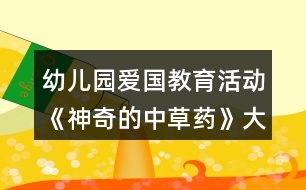 幼兒園愛國教育活動《神奇的中草藥》大班科學(xué)教學(xué)設(shè)計(jì)