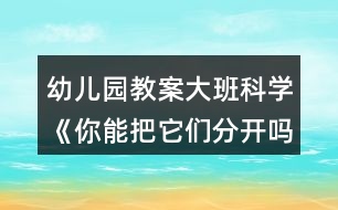 幼兒園教案大班科學(xué)《你能把它們分開嗎？》反思