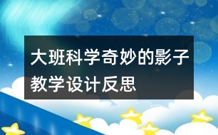 大班科學奇妙的影子教學設(shè)計反思
