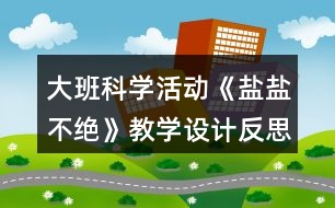 大班科學活動《鹽鹽不絕》教學設計反思