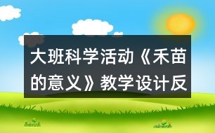 大班科學(xué)活動《禾苗的意義》教學(xué)設(shè)計(jì)反思