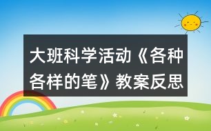 大班科學活動《各種各樣的筆》教案反思