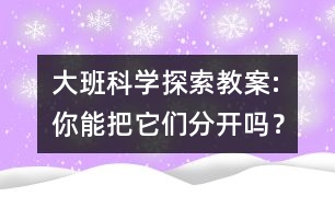 大班科學(xué)探索教案:你能把它們分開嗎？