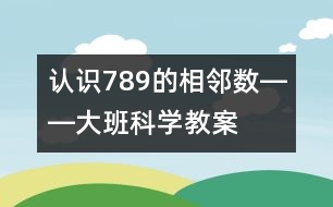 認(rèn)識(shí)7、8、9的相鄰數(shù)――大班科學(xué)教案