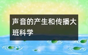 聲音的產(chǎn)生和傳播（大班科學）