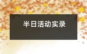 半日活動(dòng)實(shí)錄