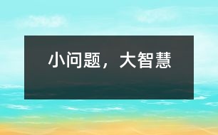 小問(wèn)題，大智慧