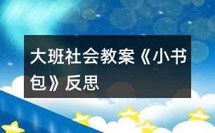 大班社會(huì)教案《小書包》反思