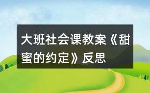 大班社會(huì)課教案《甜蜜的約定》反思