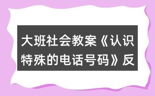 大班社會教案《認(rèn)識特殊的電話號碼》反思