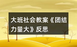 大班社會教案《團結(jié)力量大》反思