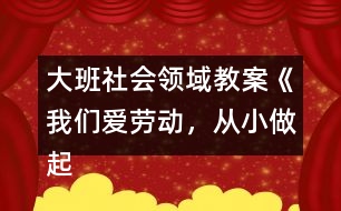 大班社會(huì)領(lǐng)域教案《我們愛勞動(dòng)，從小做起》反思