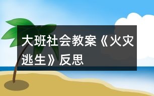 大班社會教案《火災(zāi)逃生》反思