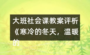 大班社會(huì)課教案評(píng)析《寒冷的冬天，溫暖的家》反思