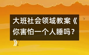大班社會領(lǐng)域教案《你害怕一個人睡嗎？》反思