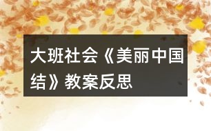 大班社會《美麗中國結》教案反思