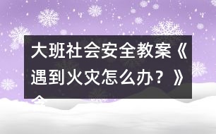大班社會安全教案《遇到火災怎么辦？》含設計意圖總結(jié)