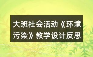 大班社會(huì)活動(dòng)《環(huán)境污染》教學(xué)設(shè)計(jì)反思
