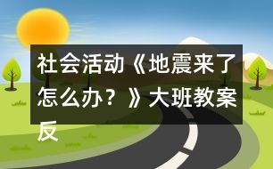 社會(huì)活動(dòng)《地震來(lái)了怎么辦？》大班教案反思