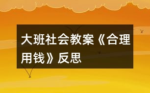 大班社會(huì)教案《合理用錢(qián)》反思