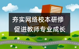 夯實網(wǎng)絡(luò)校本研修   促進(jìn)教師專業(yè)成長