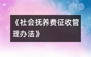 《社會撫養(yǎng)費征收管理辦法》