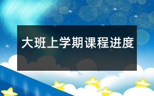 大班上學(xué)期課程進度