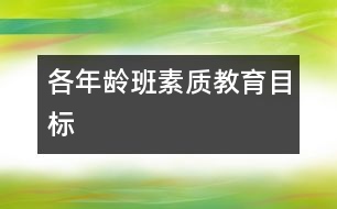各年齡班素質教育目標